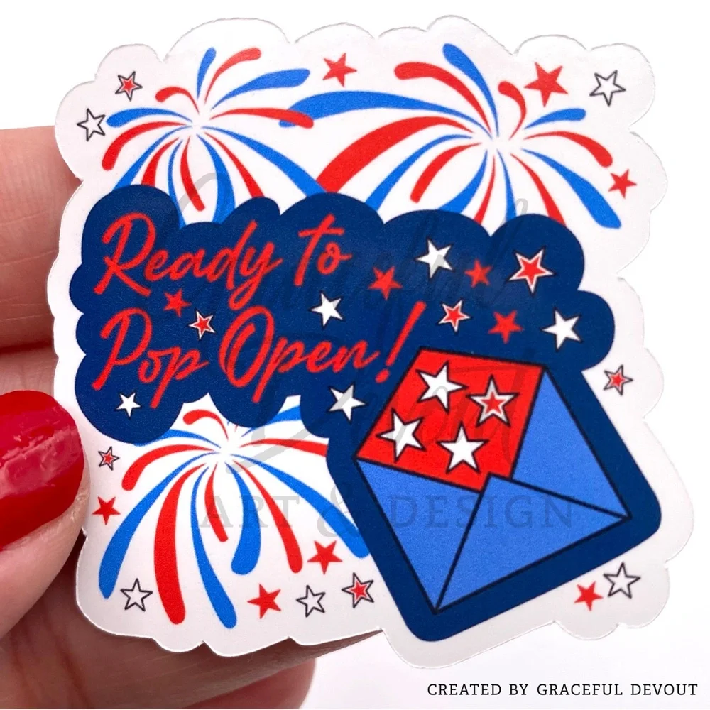 Ready To Pop Open!- 2" (inches) Sticker (48ct.)  [GD145-48] - Picture 4 of 5